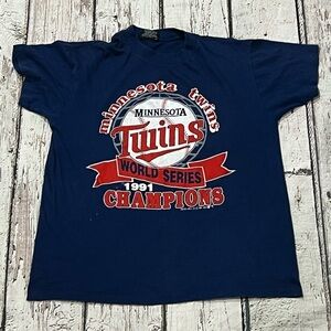 Vintage 90s Minnesota Twins 1991 World Series MLB Champions Baseball Tee